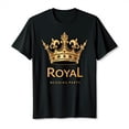 thumbnail image 1 of Intricate Gold Crown Graphic Black T-Shirt for Royal Wedding Party, 1 of 5