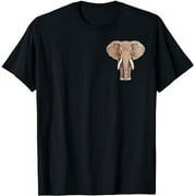 Intricate Henna Pattern Elephant Statue Over Heart T-Shirt