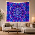 thumbnail image 1 of Intricate Mandala in Interlocking Indigo Petals, Dreamy Psychedelic for Art Lovers, Geometric Wall Art, Housewarming Gift, Tapestry Wall Hanging for Bedroom and Studio, 1 of 7
