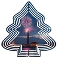 thumbnail image 1 of Intricate Patterned Metal Hanging Christmas Tree Wind Spinner - Festive Garden Decor for Yard Atmosphere Unique Design, 1 of 7