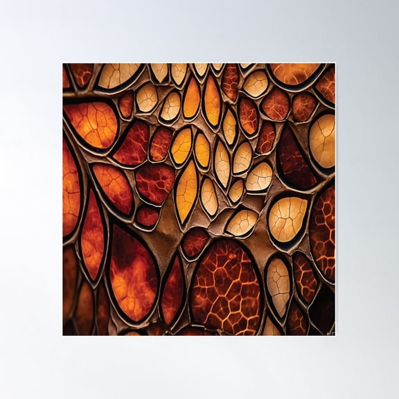 Intricate Patterns And Shapes In Warm Earthy Hues - Abstract Photography Poster Wall Art, Modern Wall Decor For Living Room Bedroom, 24x36 UNFRAMED