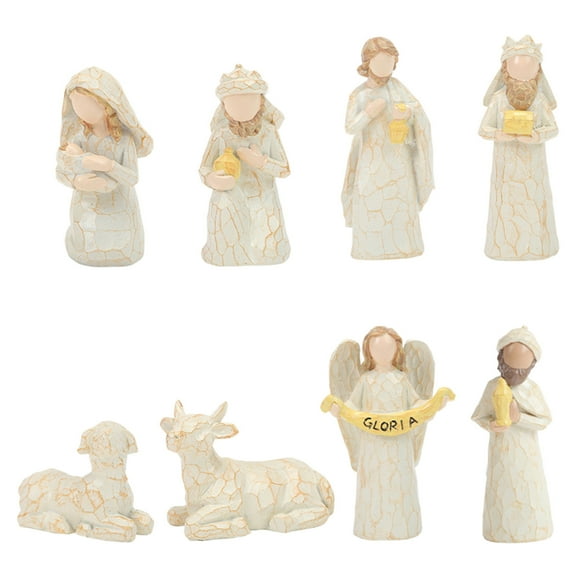 Intricate Resin Nativity Crib Set Holy Crib Figurine Resin Figurine Catholic Religious Christmas Nativity Church Decor