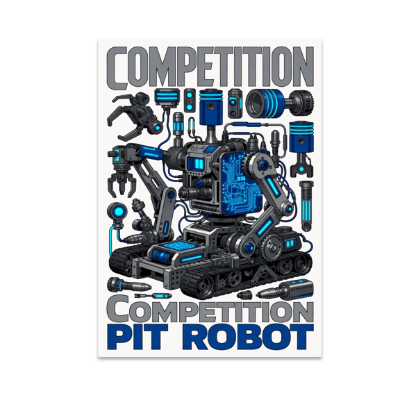 Intricate Robotics Art - Robotics Enthusiast - 13x19 Poster Print