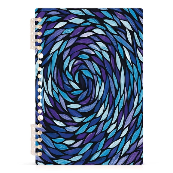 Intricate Spirals A5 8.3x5.7in PP Notebook, Adjustable Rings, 60 Sheets, Diary or Journey Note
