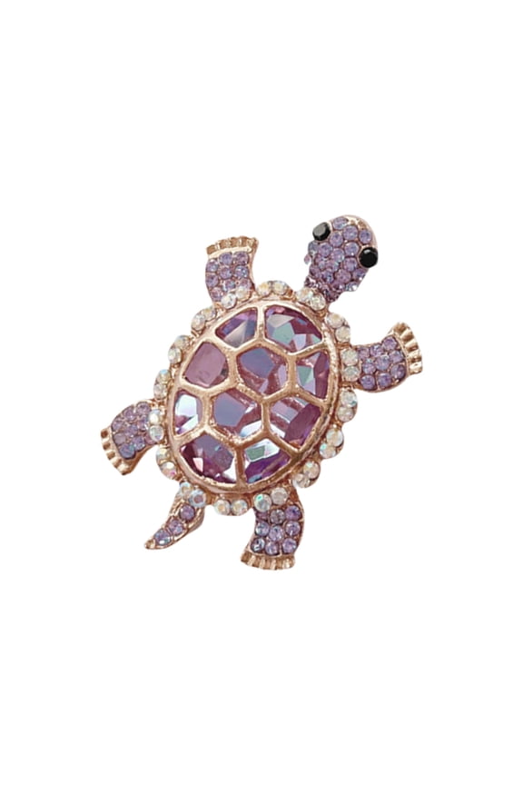 Intricate Turtles Brooch with Rhinestones Comfortable Wear Shimmering Crystal Embellished Lapel Pin Party Accessory