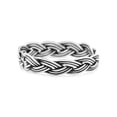 thumbnail image 1 of Intricate Weave Braided Knot Promise Oxidized Rope Band 925 Sterling Silver Size 7, 1 of 5