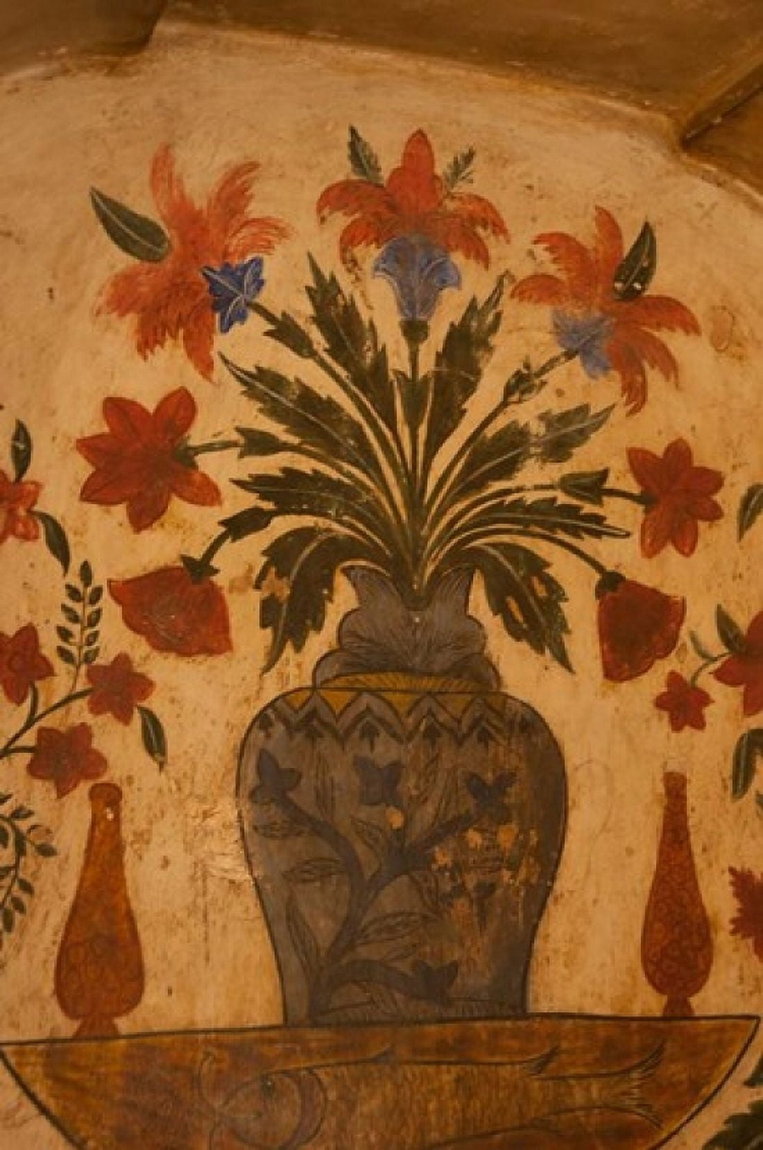 Intricate frescoes Tomb Agra Uttar Pradesh India Canvas Art - Inger Hogstrom DanitaDelimont (24 x 36)