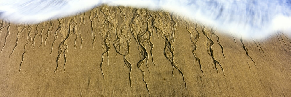 Intricate pattern created by surf on the beach Cerritos Beach Todos Santos Baja California Sur Mexico Canvas Art - Panoramic Images (27 x 9)
