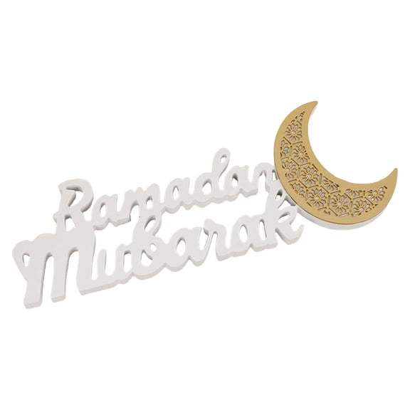 Intricately Carved Eid Letter Sculpture Home Decoration Muslims Accessories Dining Table Ornament for Kitchen Use