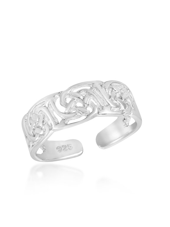 Intricately Compelling Celtic Knot Sterling Silver Toe or Pinky Ring for Female Adult