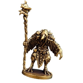 Intricately Detailed Brass Wizard Figurine Permanent Indoor Decoration For Halloween