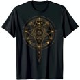 thumbnail image 1 of Intriguing Black T-Shirt with Enigmatic Fantasy & Occult Graphic Design, 1 of 5