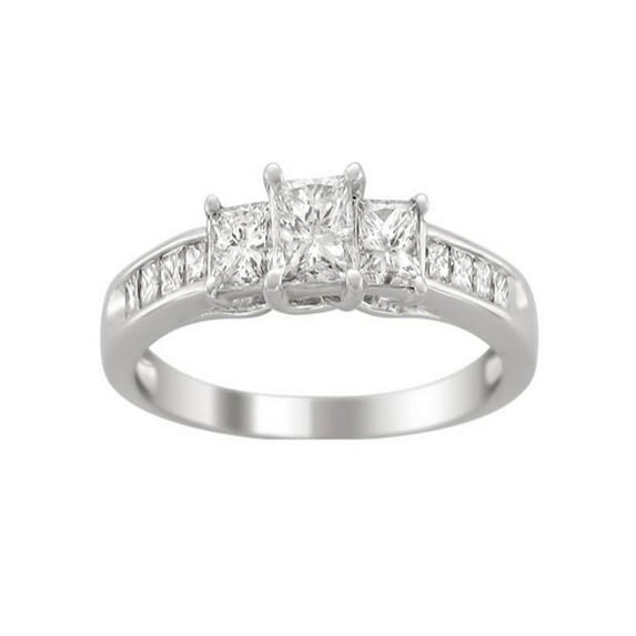 Intriguing Three Stone Three Stone Engagement ring Half Carat Princess Cut Diamond on Gold