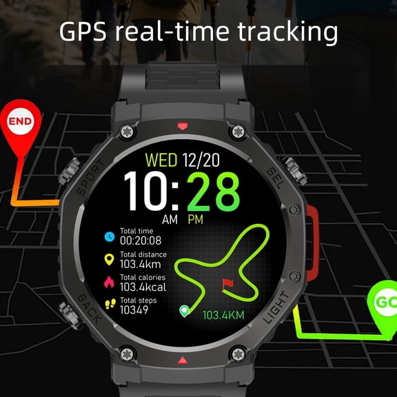 Introducing a 1.46-Inch HD Display Smartwatch for Men, Featuring GPS, Outdoor Sports Compass, Fitness Tracking, Wireless Calling, And Message Notifications. with a 530Mah Battery for Extended Standby