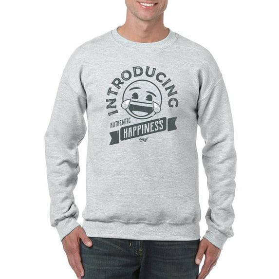 Introducing Happiness - Retro Laughing Emoji Men's Sweatshirt