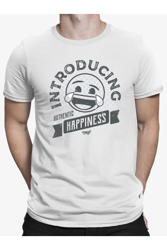 Introducing Happiness - Retro Laughing Emoji Men's T-shirt