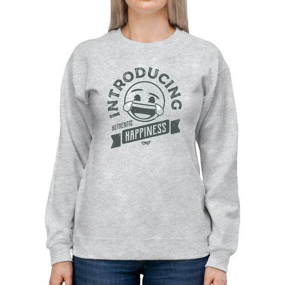 Introducing Happiness - Retro Laughing Emoji Women's Sweatshirt
