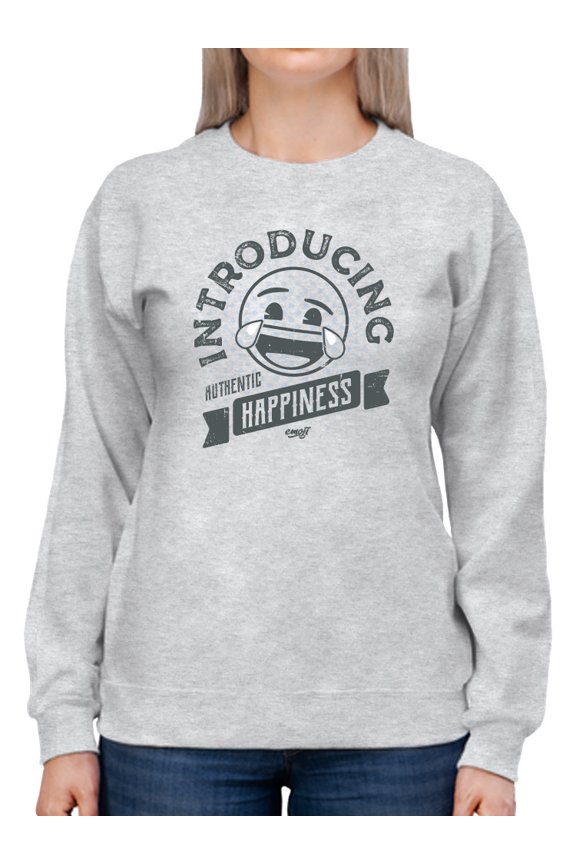 Introducing Happiness - Retro Laughing Emoji Women's Sweatshirt