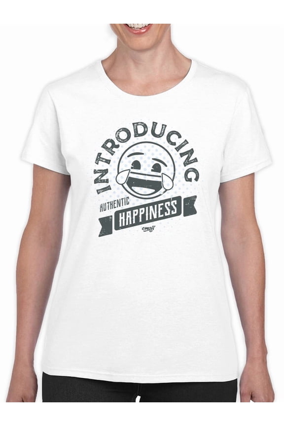 Introducing Happiness - Retro Laughing Emoji Women's T-shirt