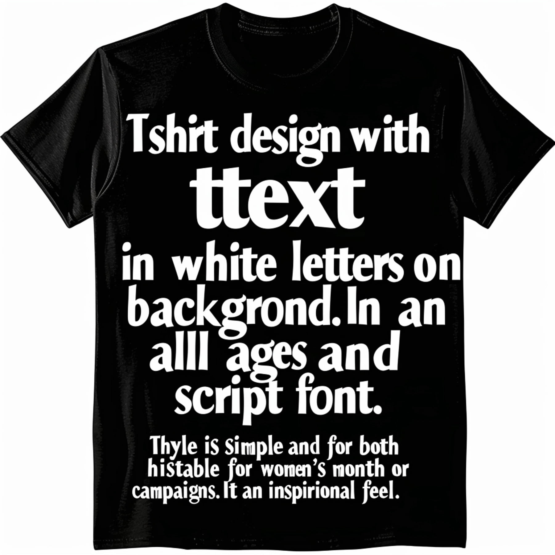Introducing our elegant Black TShirt Inspiring words for Women's