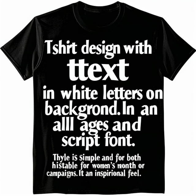 Introducing our elegant Black TShirt: Inspiring words for Women's ...