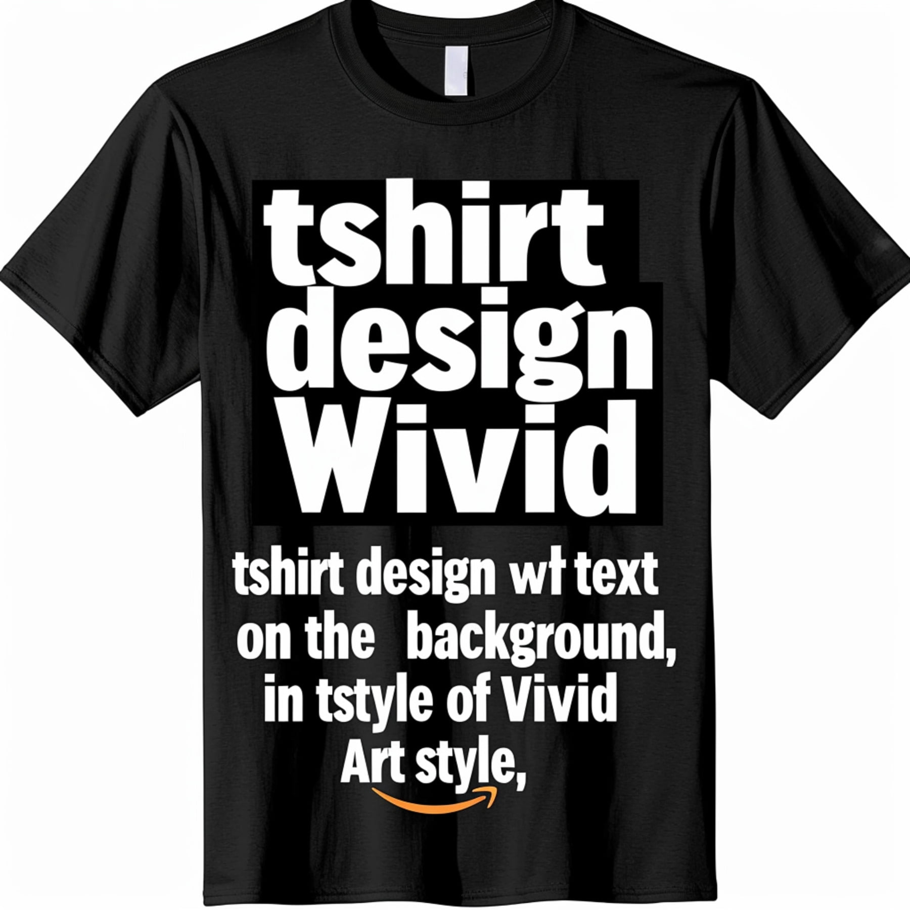 Unique Artistic Print T-Shirt Black