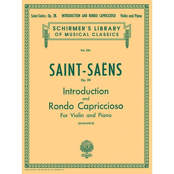 Introduction and Rondo Capriccioso, Op. 28: Schirmer Library of Classics Volume 224 Violin and Piano, (Paperback)