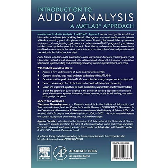 Pre-Owned Introduction to Audio Analysis: A MATLAB Approach Paperback