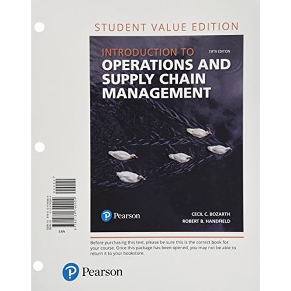 Pre-Owned Introduction to Operations and Supply Chain Management, 9780134740904, 0134740904, Paperback, 5 edition