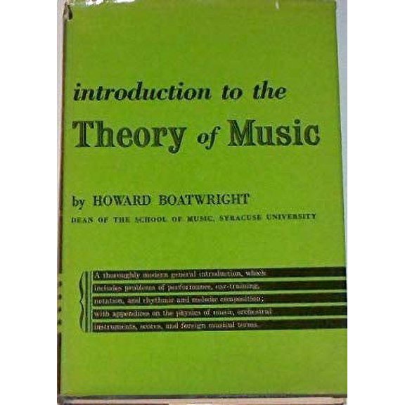 Pre-Owned Introduction to the Theory of Music (Hardcover) 0393020576 9780393020571