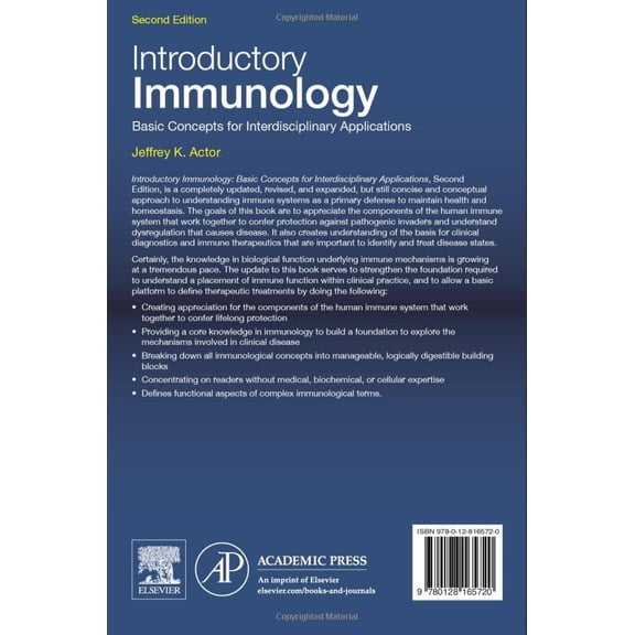 Pre-Owned Introductory Immunology: Basic Concepts for Interdisciplinary Applications [Paperback] Actor, Jeffrey K.