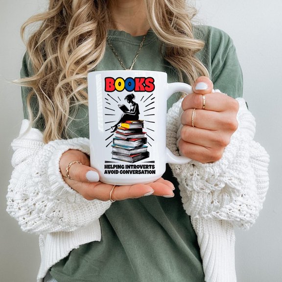 Introvert Book Lover Mug: Funny Quiet Time Reading Gift