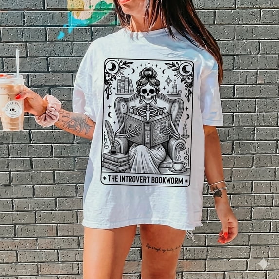 Introvert Bookworm Tarot Card T-Shirt - Walmart.com