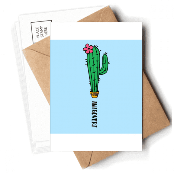 Introvert Cactus Art Deco  Fashion Postcards Envelopes Blank Note Cards Mailing