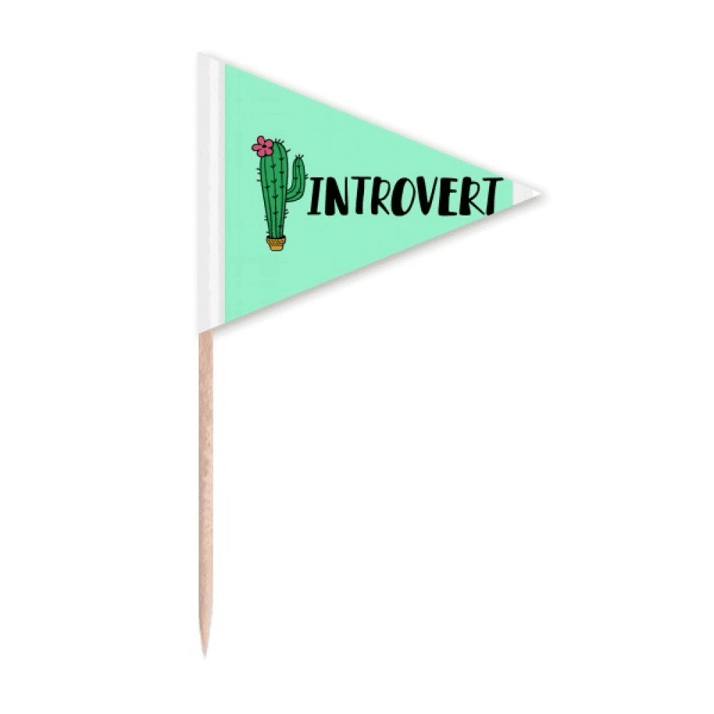 Introvert Cactus Art Deco Fashion Toothpick Triangle Cupcake Toppers ...
