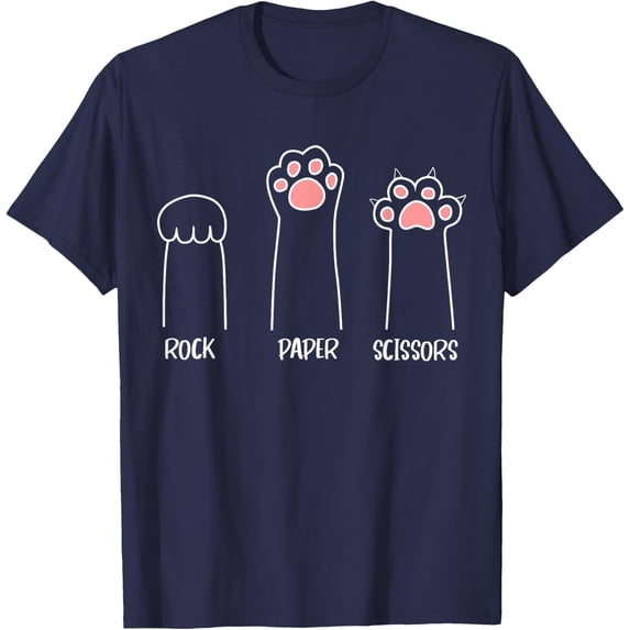 Introvert Cat Animal Rescue Pet Lover Apparel Rock Paper Scissors Hand Game Cute Paw Funny Cat T-Shirt