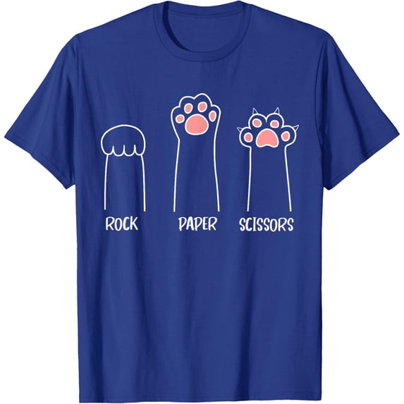 Introvert Cat Animal Rescue Pet Lover Apparel Rock Paper Scissors Hand Game Cute Paw Funny Cat T-Shirt