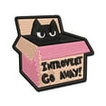 thumbnail image 1 of Introvert Cat In Box Applique Multi-Color Embroidered Iron-On Patch - 2.5 Inch Small, 1 of 5