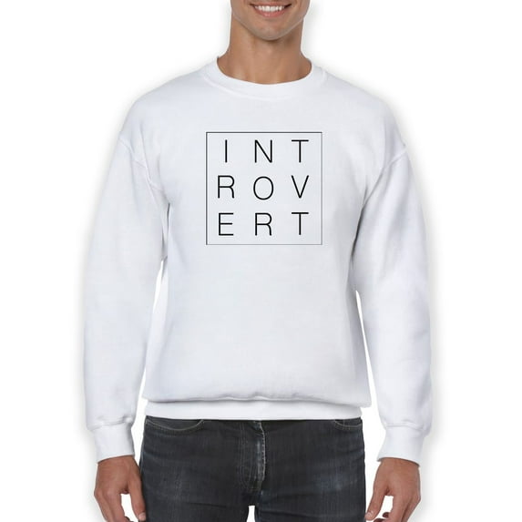 Introvert In A Square Slogan Sweatshirt Men -GoatDeals Designs, Male XX-Large