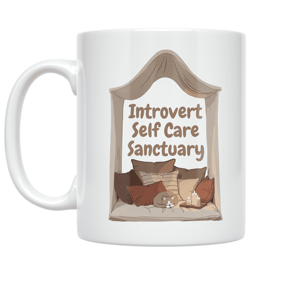 Introvert Self Care Sanctuary Design - Introvert Lover - 11 oz Ceramic Coffee Mug