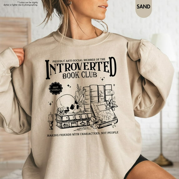 Introverted Book Club Sweatshirt, Anti Social Book Club Shirt, Book Lover Gift, Bookworm Shirt,Bookish Shirt,Romance Reader Gift,Book Reader TSHIRT All Size S-5XL