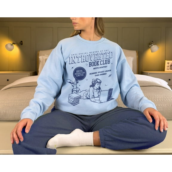Introverted Book Club Sweatshirt | Bookish Sweatshirt, Anti-Social Book Club, Gift For Book Lover, Dark Romance Bookish Hoodie Gift For Her