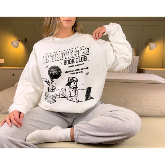 Introverted Book Club Sweatshirt | Bookish Sweatshirt, Anti-Social Book Club, Gift For Book Lover, Dark Romance Bookish Hoodie Gift For Her