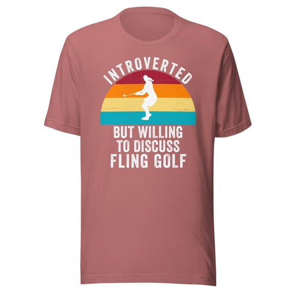 Introverted But Willing To Discuss Fling Golf Shirt, Unisex, Funny Vintage Fling Golf, Funny Fling Golf Shirt, Fling Golf Life Shirt, Fling Golf Lover Shirt (Mauve, L)