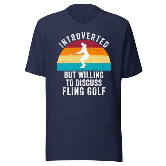 Introverted But Willing To Discuss Fling Golf Shirt, Unisex, Funny Vintage Fling Golf, Funny Fling Golf Shirt, Fling Golf Life Shirt, Fling Golf Lover Shirt (Navy, 2XL)