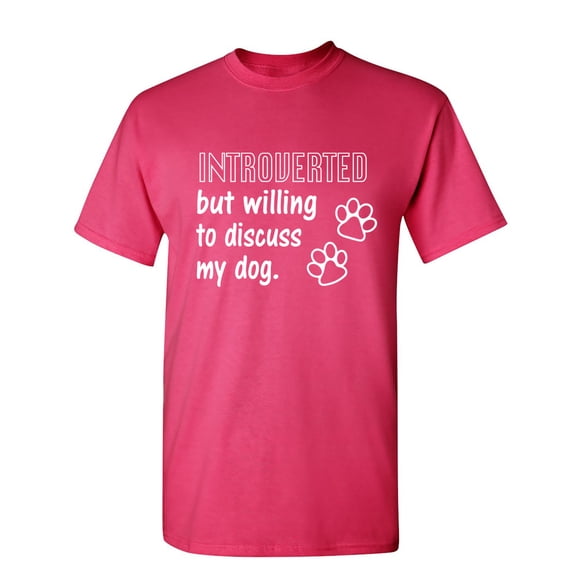 Introverted But Willing To Discuss My Dog Sarcastic Humor Graphic Novelty Funny Youth T Shirt