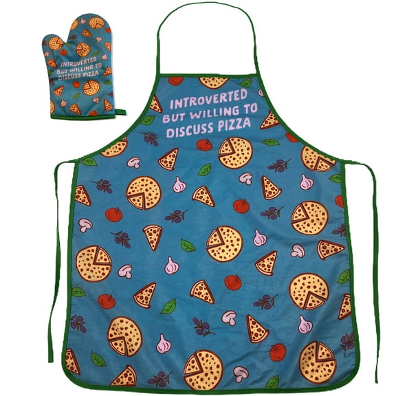 Introverted But Willing to Discuss Pizza Funny Baking Cooking Graphic Kitchen Accessories