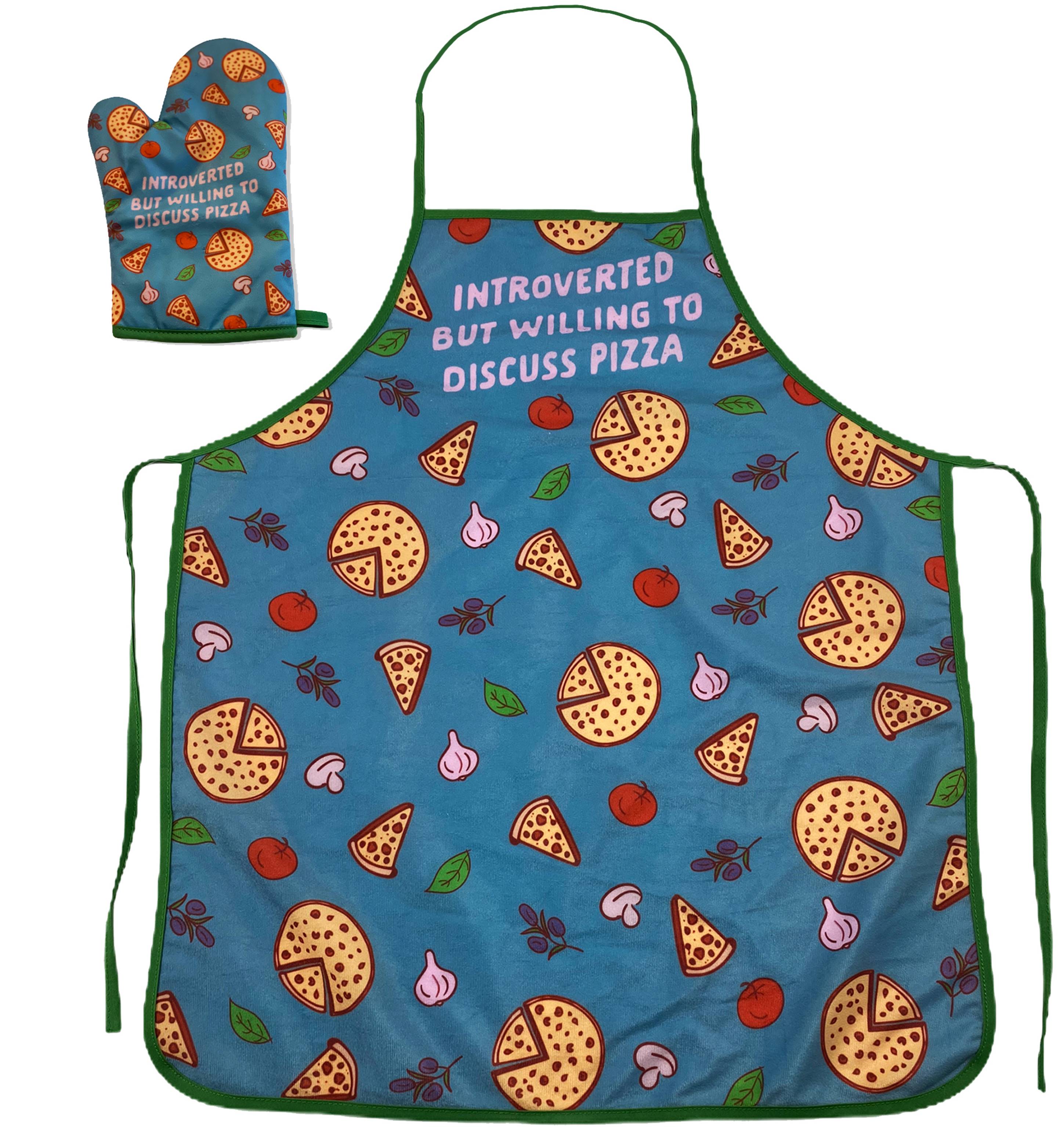 Introverted But Willing To Discuss Pizza Funny Baking Cooking Graphic Kitchen Accessories - image 1 of 8