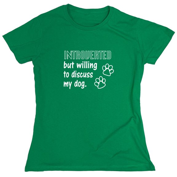 Introverted But Willing To Discuss Sarcastic Humor Novelty Funny Women's Casual Tees