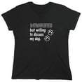 thumbnail image 1 of Introverted But Willing To Discuss Sarcastic Humor Novelty Funny Women's Casual Tees, 1 of 3